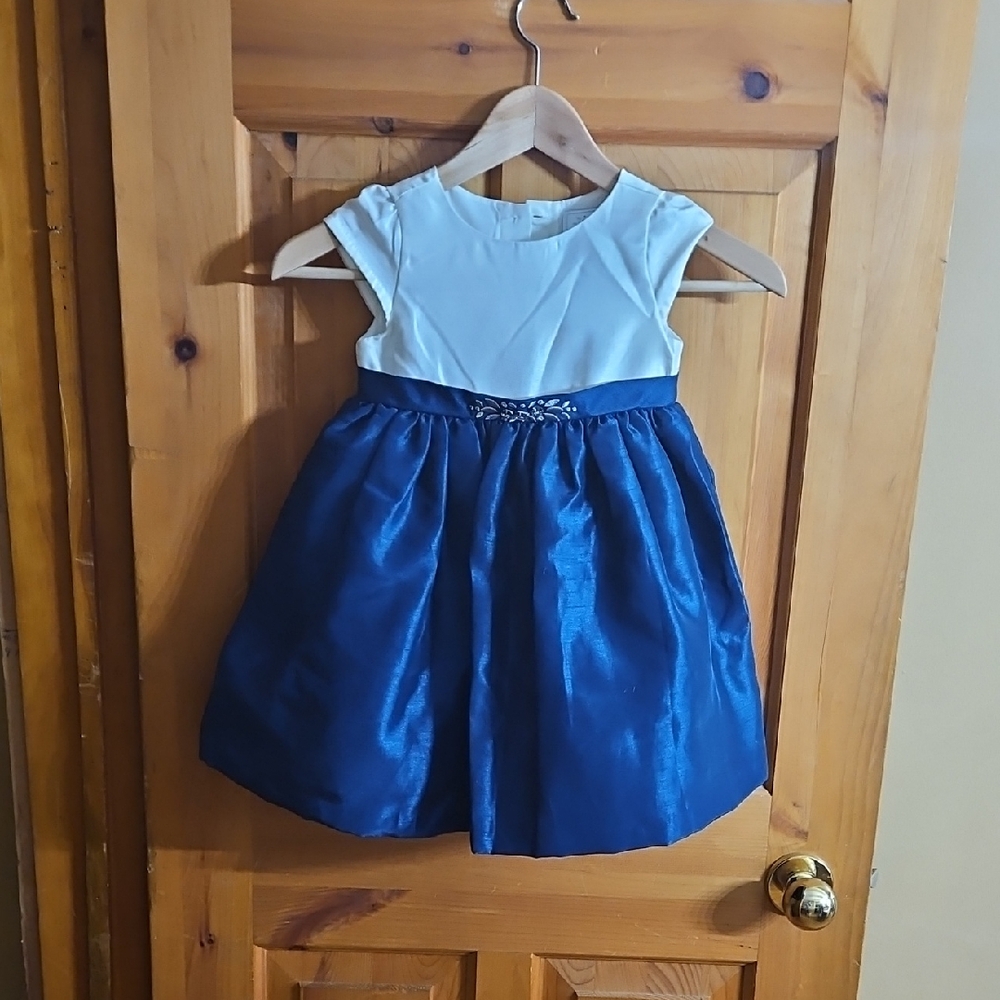 Elegant Blue and White Kids Dress